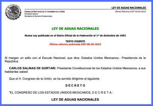 Nueva Ley General de Aguas y Reformas a Ley de Aguas Nacionales – México